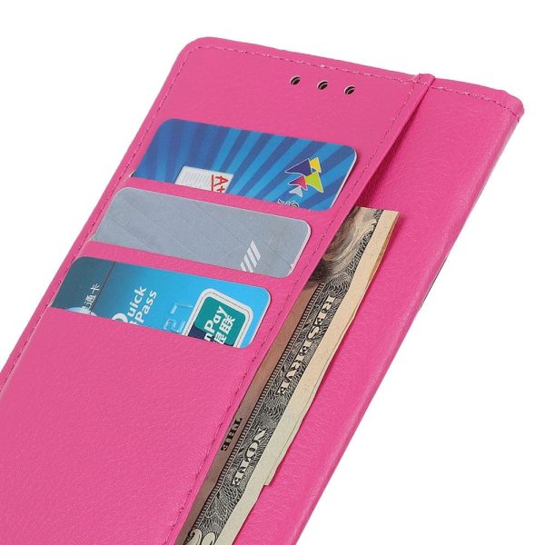 Samsung Galaxy S24 Ultra Litchi Læder Cover m. Pung - Lyserød Sale