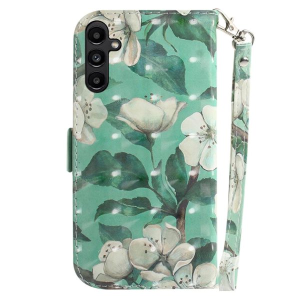 Samsung Galaxy A25 (5G) Læder Cover m. Print & Strop - Blomster Cheap