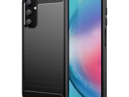 Samsung Galaxy A25 (5G) Brushed Carbon Fiber Fleksibelt Plastik Cover - Sort Online