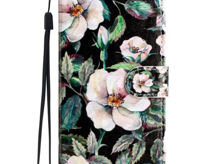 Samsung Galaxy S24 Læder Cover m. Pung og Strop - Magnolia Blomster Online