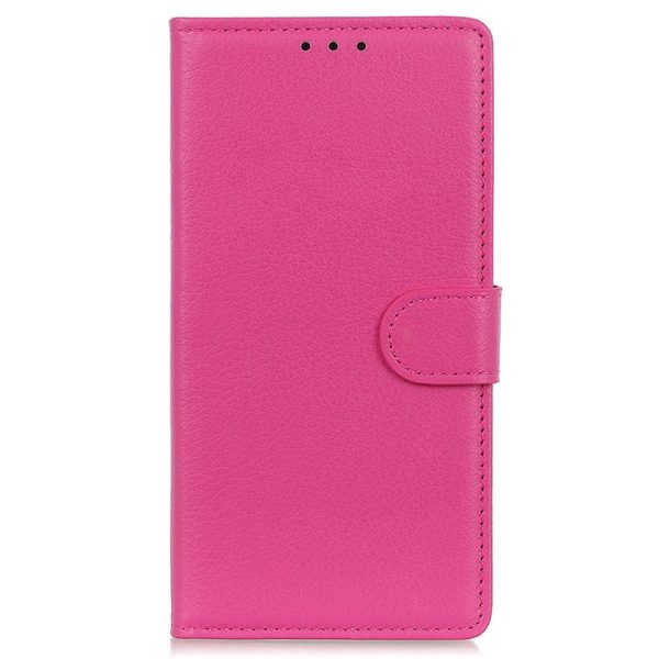 Samsung Galaxy S24 Ultra Litchi Læder Cover m. Pung - Lyserød Sale