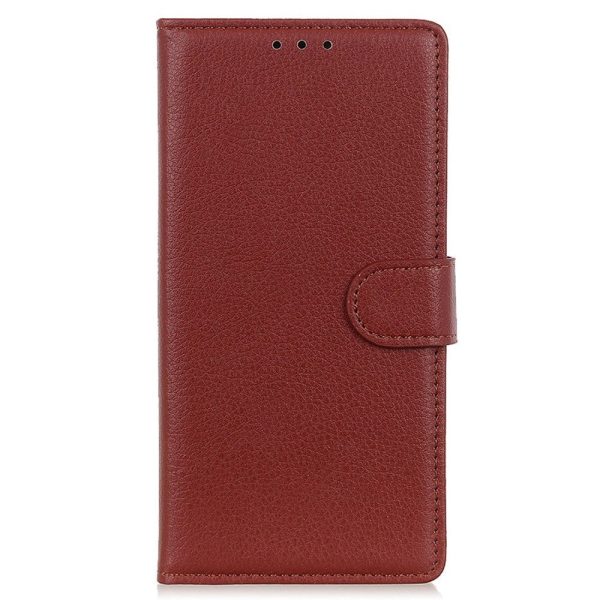 Samsung Galaxy S24 Ultra Litchi Læder Cover m. Pung - Brun For Discount