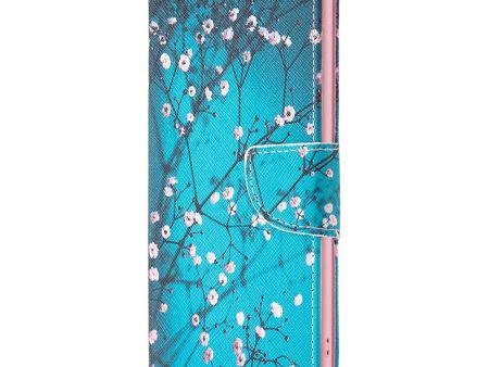 Samsung Galaxy S24 Ultra Læder Cover m. Pung - Træ med blomster Online Sale