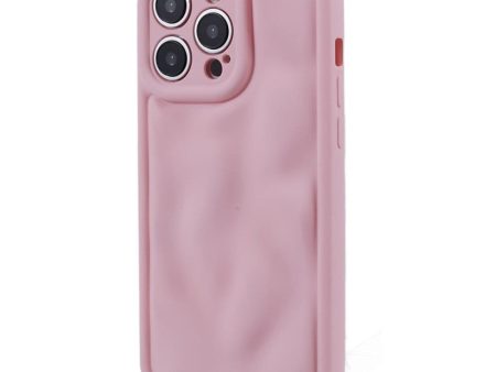 iPhone 15 Pro Fleksibelt Plastik Cover m. Bølget Design V2 - Mat Pink For Discount