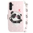 Samsung Galaxy A25 (5G) Læder Cover m. Print & Strop - Glad Panda For Cheap