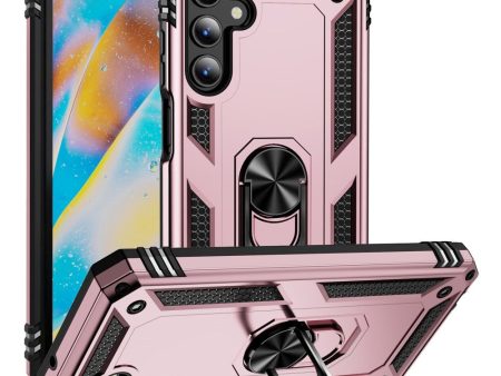 Samsung Galaxy A15 (5G)   A15 Hybrid Håndværker Cover m. Magnetisk Kickstand -  Rose Gold For Discount