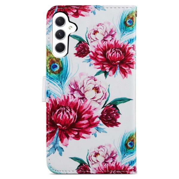 Samsung Galaxy A35 (5G) Læder Cover m. Pung og Strop - Påfugl   Blomster Cheap