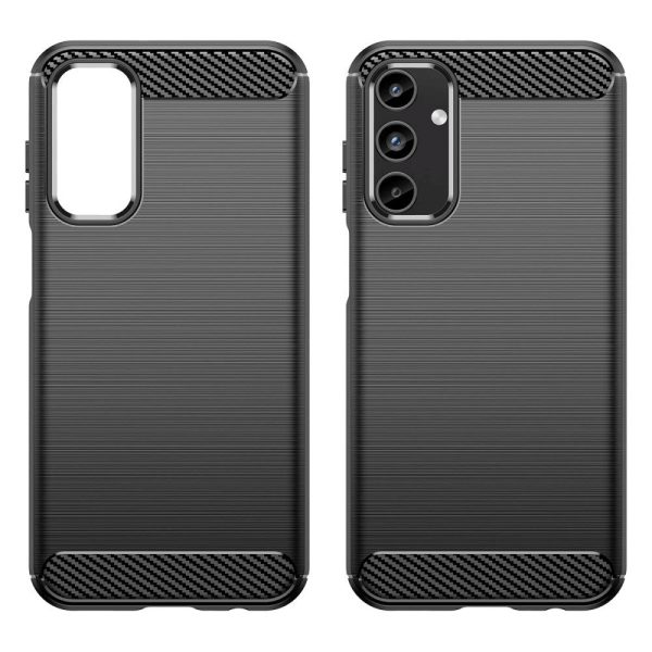 Samsung Galaxy A15 (5G)   A15 Brushed Carbon Fiber Fleksibelt Plastik Cover - Sort Online Hot Sale