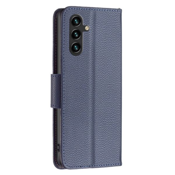 Samsung Galaxy A15 (5G)   A15 PU Litchi Læder Cover m. Pung & Strop - Blå on Sale