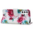 Samsung Galaxy A35 (5G) Læder Cover m. Pung og Strop - Påfugl   Blomster Cheap