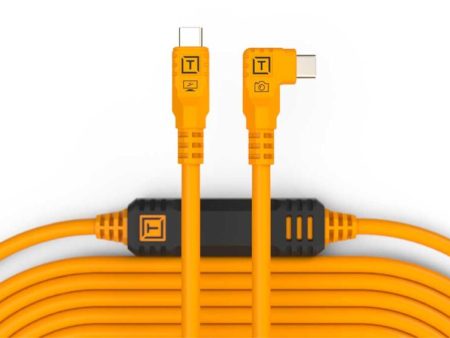 TetherPro USB-C to USB-C, 31  (9.4m), Straight to Right Angle Cable - High-Visibility Orange Fashion