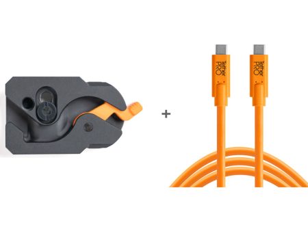 TetherGuard LeverLock & Cable Kit, USB-C to USB-C, 15  (4.6m), Straight to Straight - High-Visibility Orange For Discount