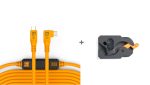 TetherGuard LeverLock & Cable Kit, USB-C to USB-C, 31  (9.4m), Straight to Right - High-Visibility Orange For Cheap